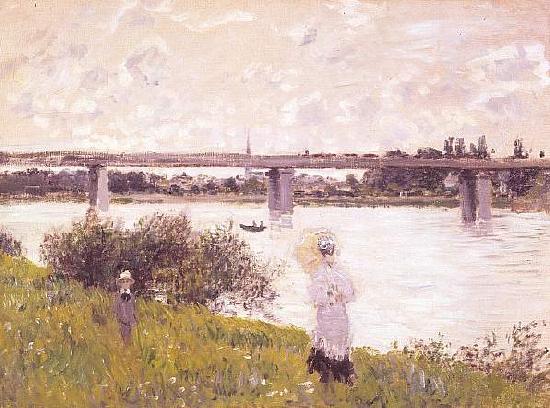 Claude Monet The Promenade with the Railroad Bridge oil painting picture